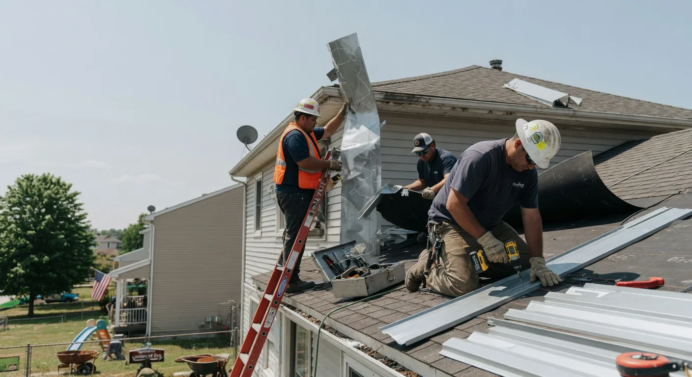 Storm Damage Metal Roof Repair in East Wilton, ME